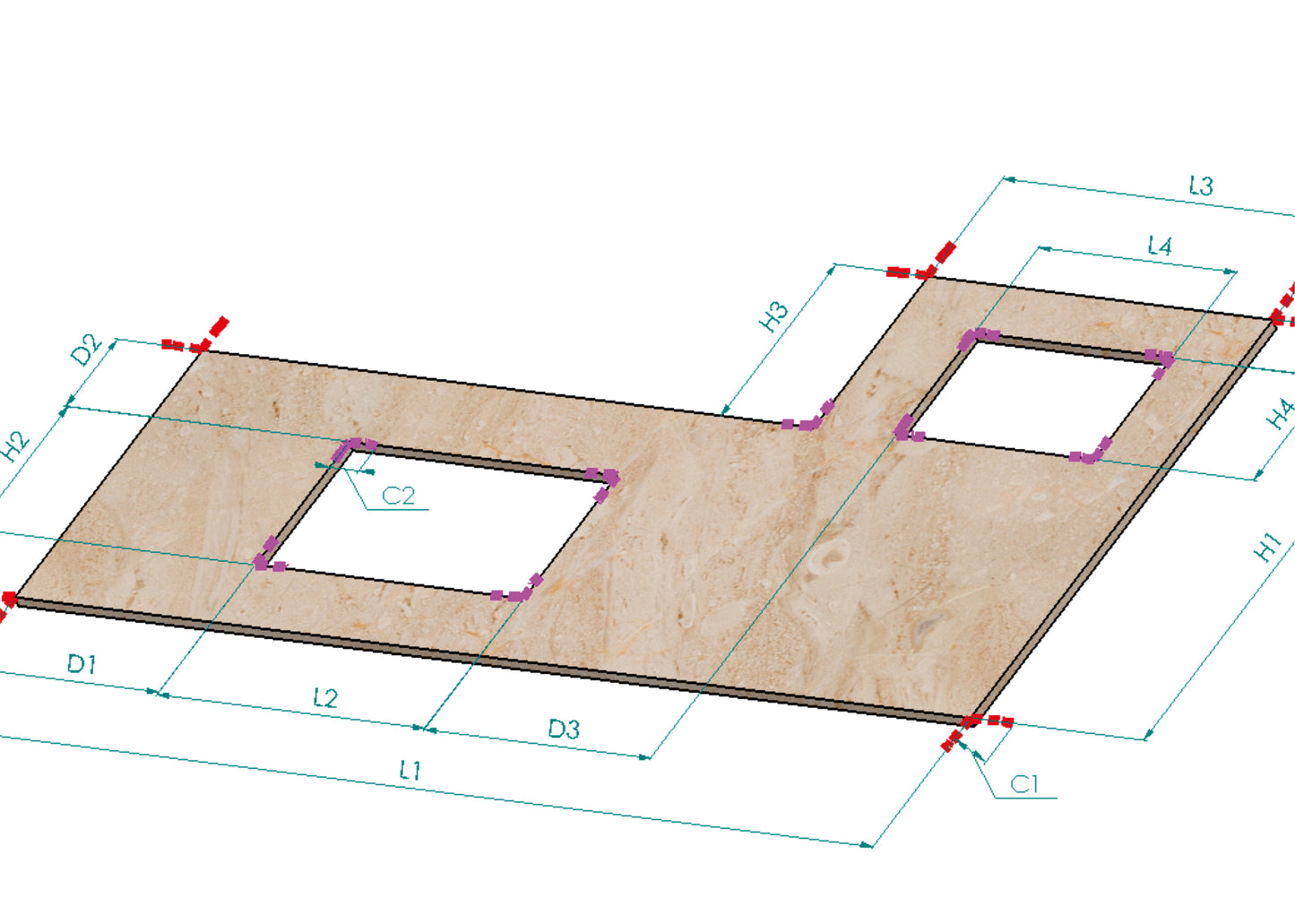 CNC Bridge Saw Attached Head for Sink Milling  For Processing Granite/ Marble/Quartz Countertop